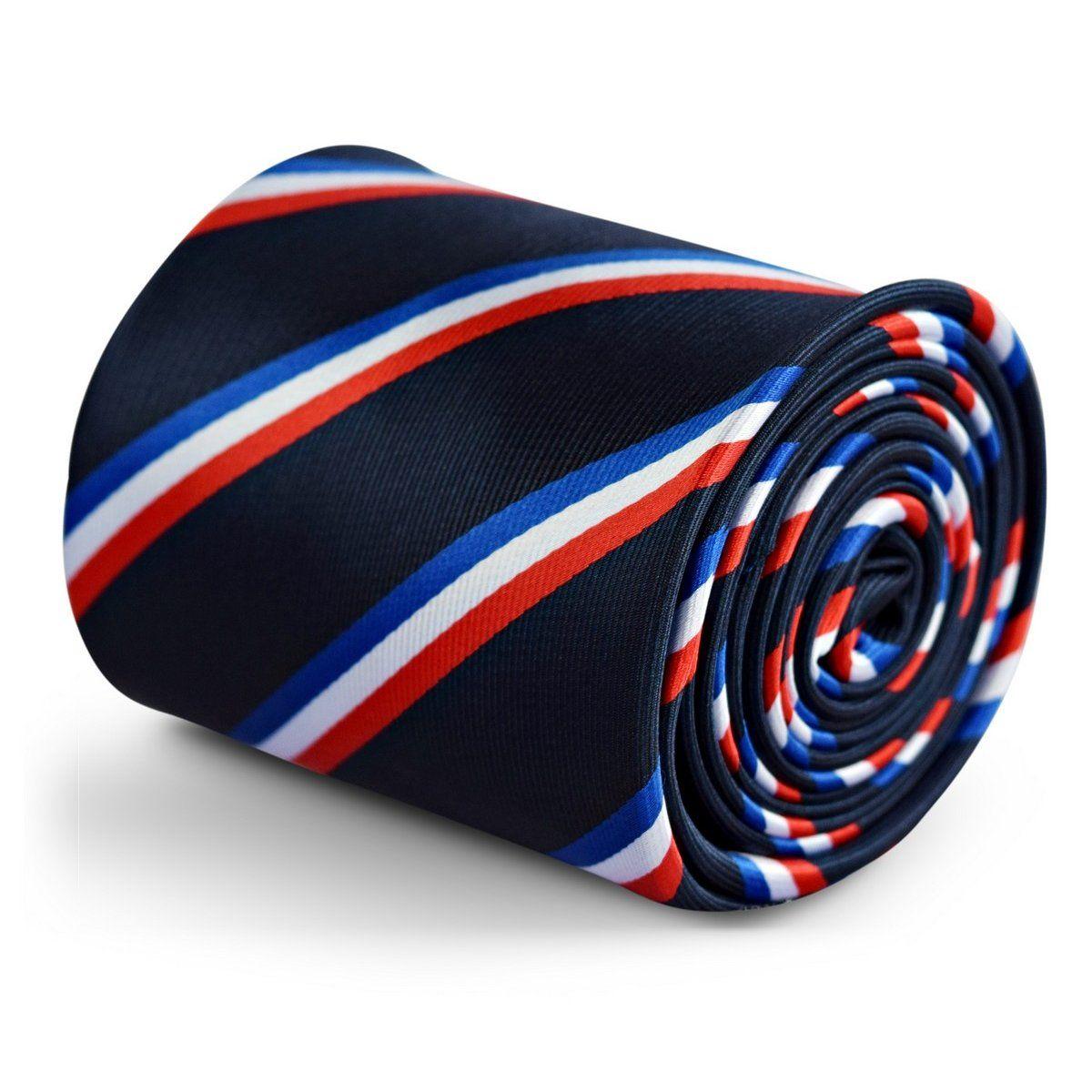 White and Blue Striped Logo - navy tie with French flag red white and blue design