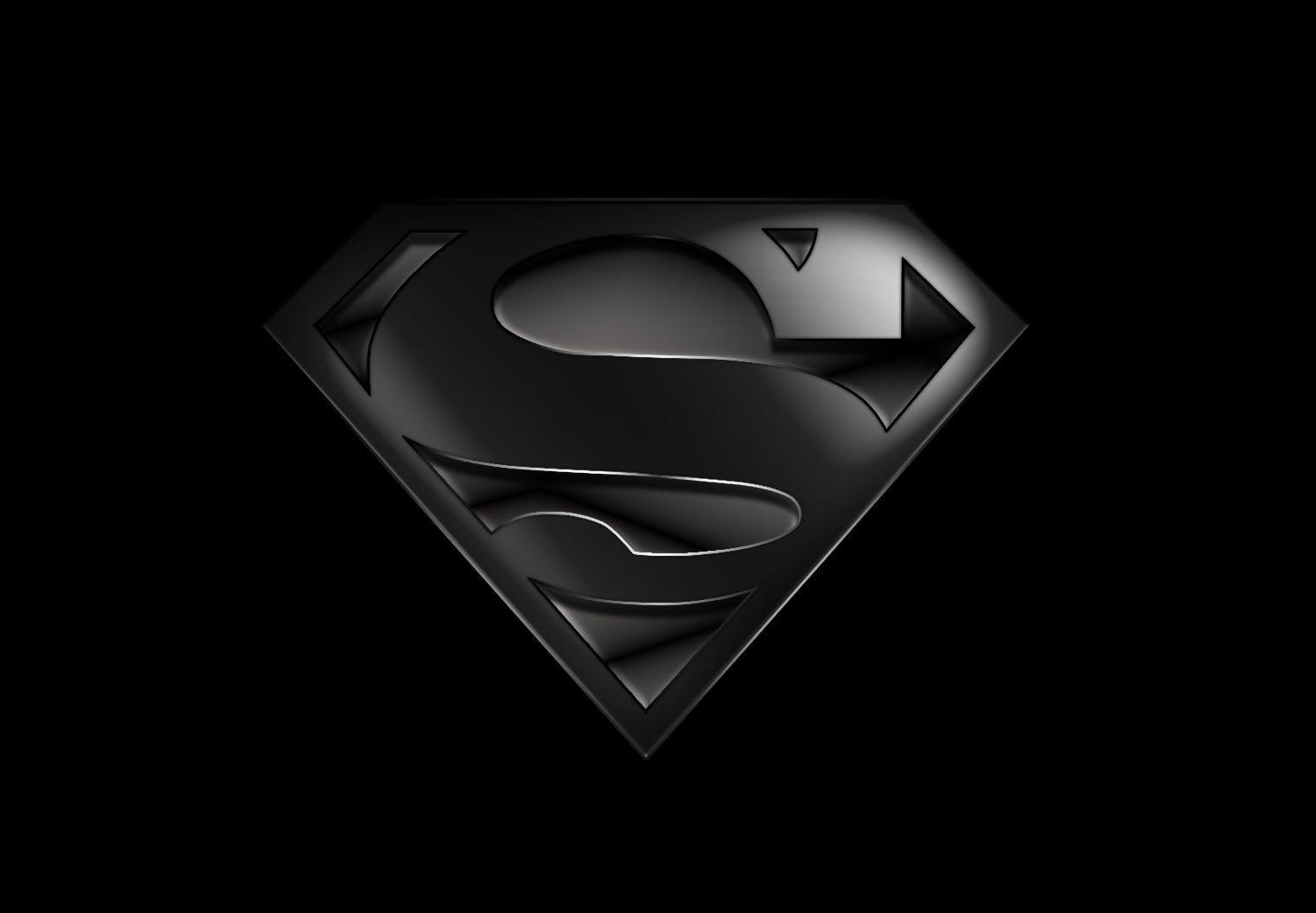Black and Silver Superman Logo - Black superman Logos