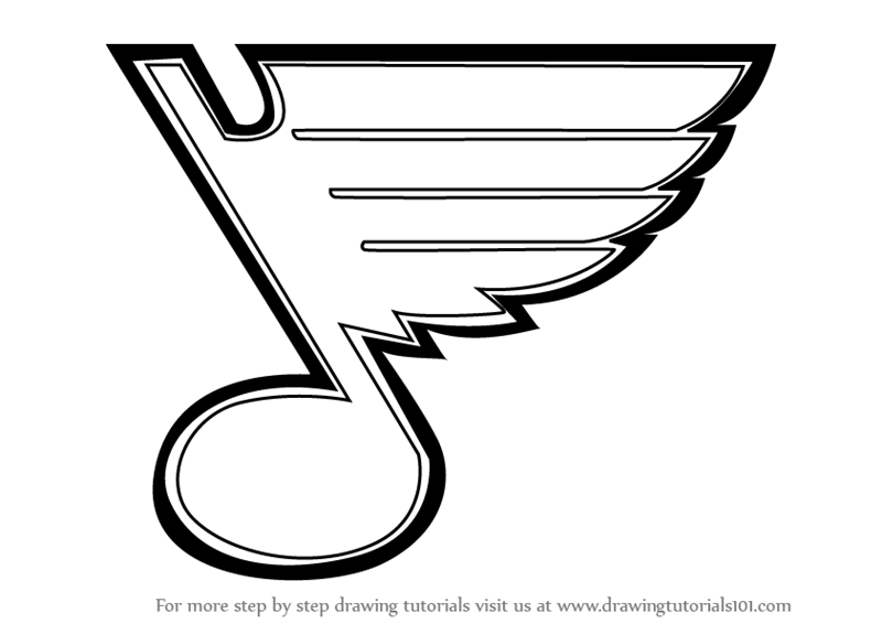 STL Blues Logo - Learn How to Draw St. Louis Blues Logo (NHL) Step by Step : Drawing ...