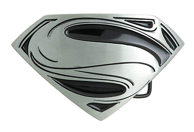 Black and Silver Superman Logo - Superman S Logo Black Silver Belt Buckle: Clothing
