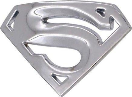 Black and Silver Superman Logo - 3D Metallic Sticker Silver Superman Logo price in Saudi Arabia