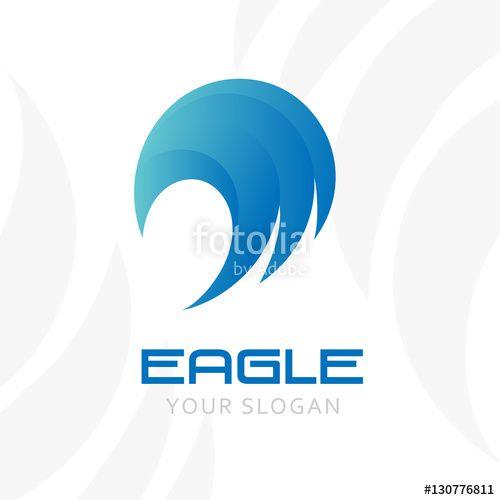 Blue Falcon Logo - Abstract eagle logo. Vector template of blue falcon symbol.