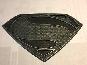 Black Silver Superman Logo - Details about Man of Steel Superman Chest Logo Emblem Symbol In Black Silver