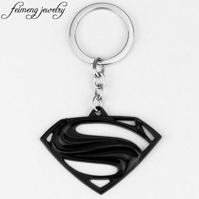 Black and Silver Superman Logo - Superman Keychain Superhero S Logo Zinc Alloy Keyring Gold Silver ...