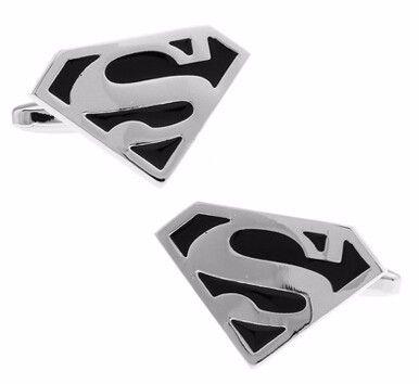 Black and Silver Superman Logo - DC Comics Silver & Black Superman Cufflinks