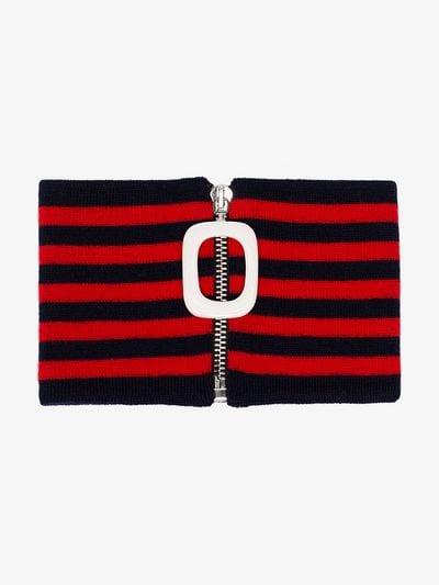 Red and Blue Striped Logo - JW Anderson red and blue striped knitted wool neckband | Browns