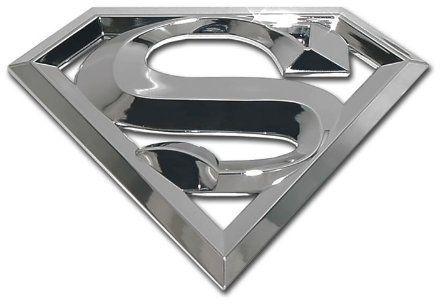 Black and Silver Superman Logo - 1 Pcs Chrome Superman Logo 3D Metal Auto Car Emblem Badge Bonnet ...