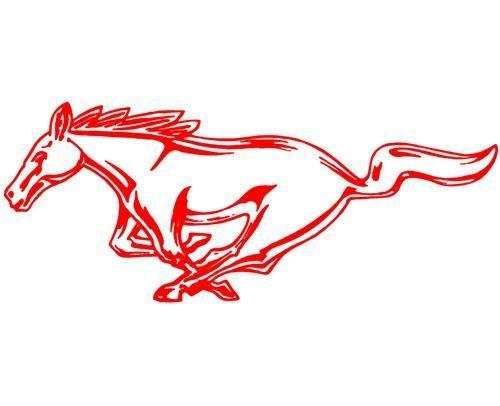 Running Mustang Logo - Mustang 12 Running Pony Decal LH Red. MUSTANG