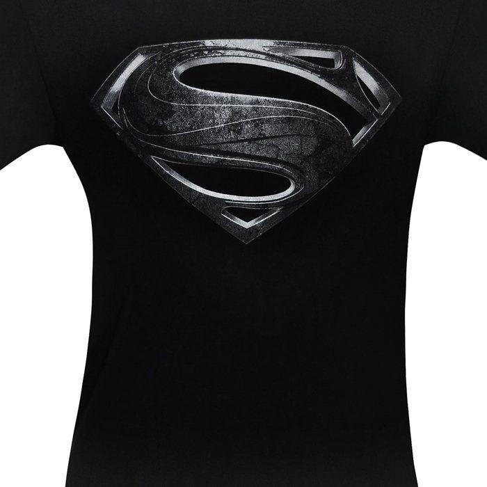 Black and Silver Superman Logo - Superman Silver Movie Symbol Men's T-Shirt