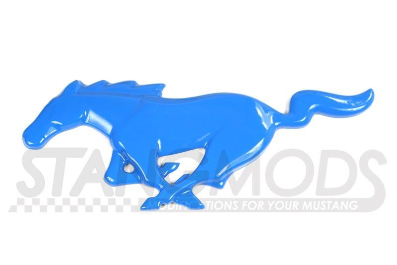 Running Mustang Logo - Grabber Blue Ford Mustang Pony Emblem Cover 10-14
