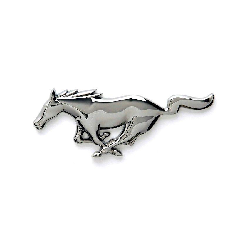Mustang Horse Logo - Metal Chrome Running Horse Front Head Hood Grille Emblem Badge For ...
