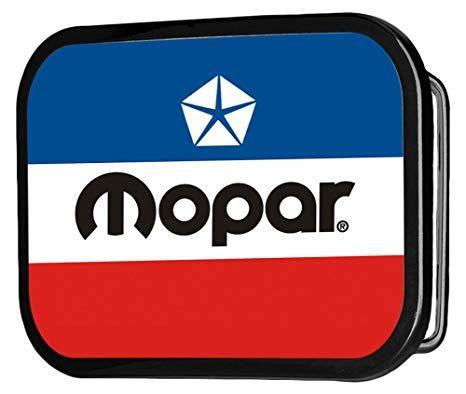 Red and Blue Striped Logo - Mopar Automotive Part Company Retro Striped Logo Rockstar Belt ...