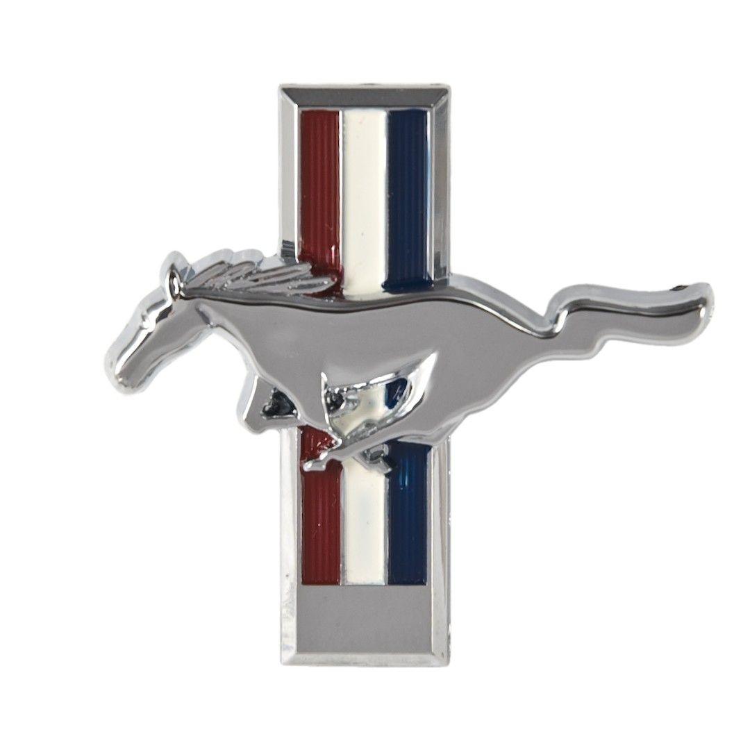 Running Mustang Logo - 1991-1993 Ford Mustang Dash Emblem Badge Chrome Pony & Tri-Bar ...