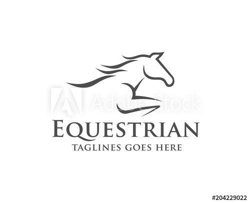 Stallion Head Logo - Horse racing logo template. Vector racer or rearing mustang and ...
