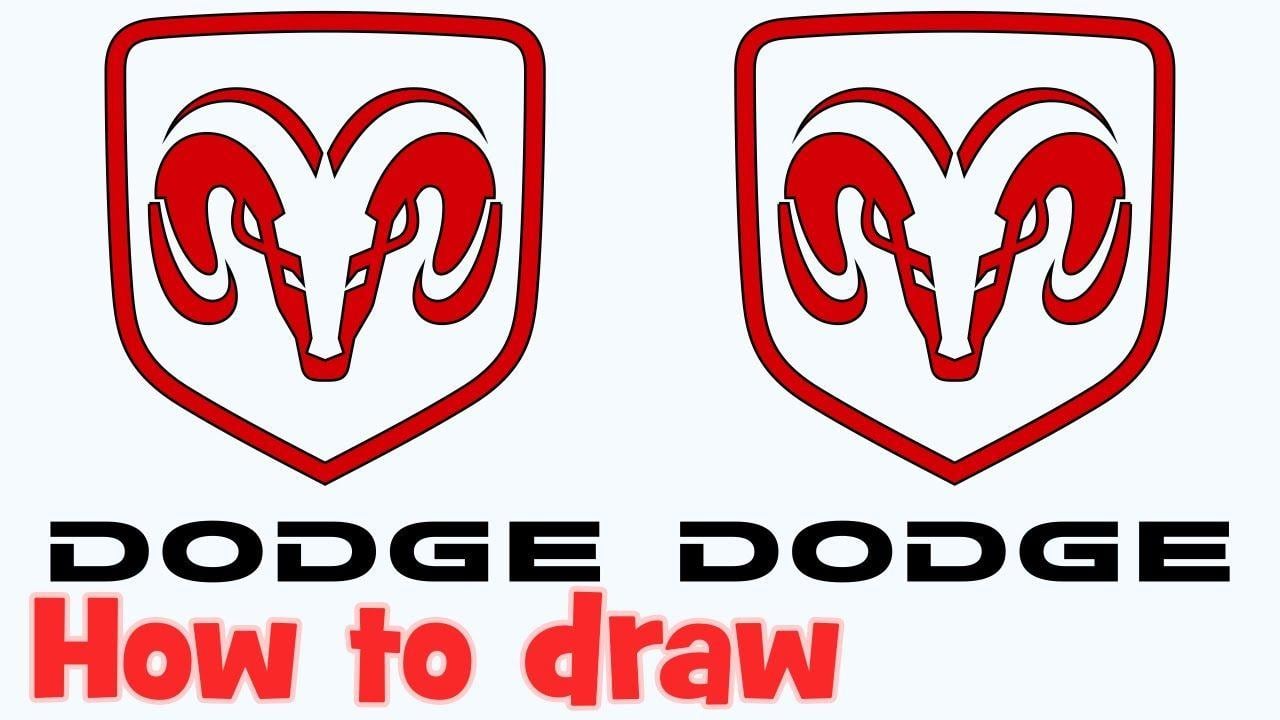 Red Dodge Logo - How to draw Dodge logo step by step for beginners - YouTube