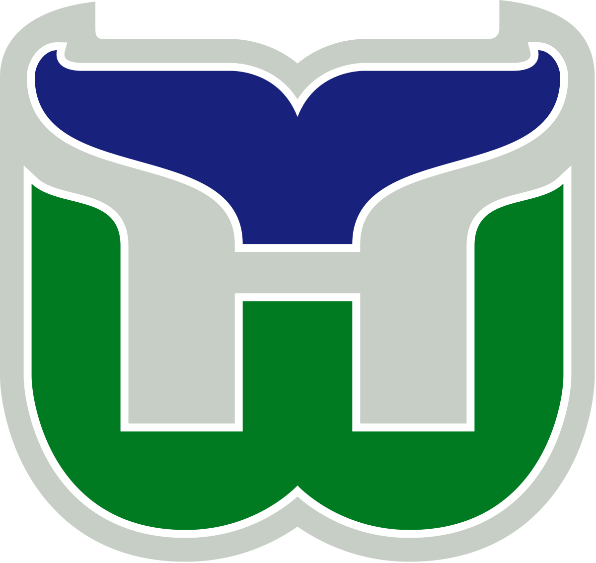 White and Blue Sports Logo - Hartford Whalers