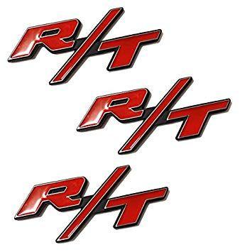 Red Dodge Logo - Amazon.com: BENZEE 3pcs B181 Red RT R/T Fender Door Emblem Decal ...