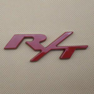 Red Dodge Logo - 3D Metal Red Dodge RT Challenger Car Badge Sticker R/T Emblem Logo ...
