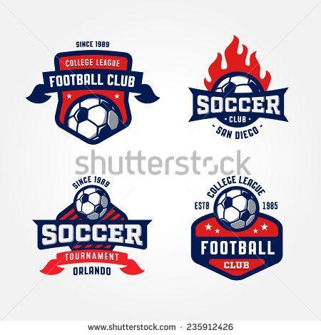 College Football Sport Team Logo - Set of Soccer Football Badge Logo Design Templates. Sport Team