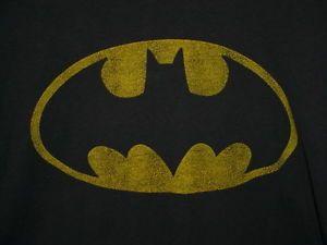 Gold and Black Batman Logo - BATMAN BASIC LOGO SYMBOL T SHIRT XL WIDE-LARGE VINTAGE-LOOK GOLD ...