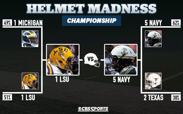 College Football Sport Team Logo - Helmet Madness college football bracket: LSU vs. Navy for the title