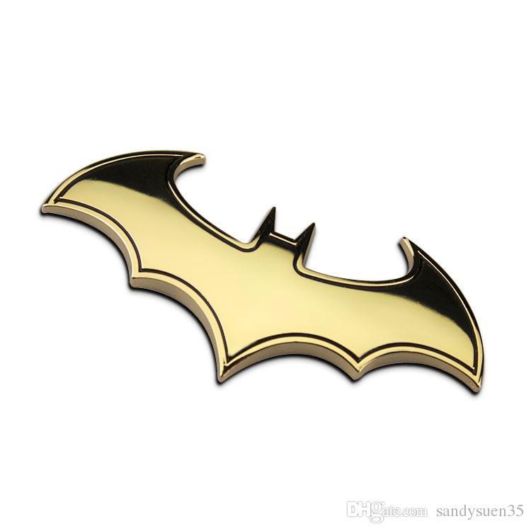 Gold and Black Batman Logo - BATMAN Superhero VS Hulk Goku Chrome Metal Car Emblem 3D Sticker ...