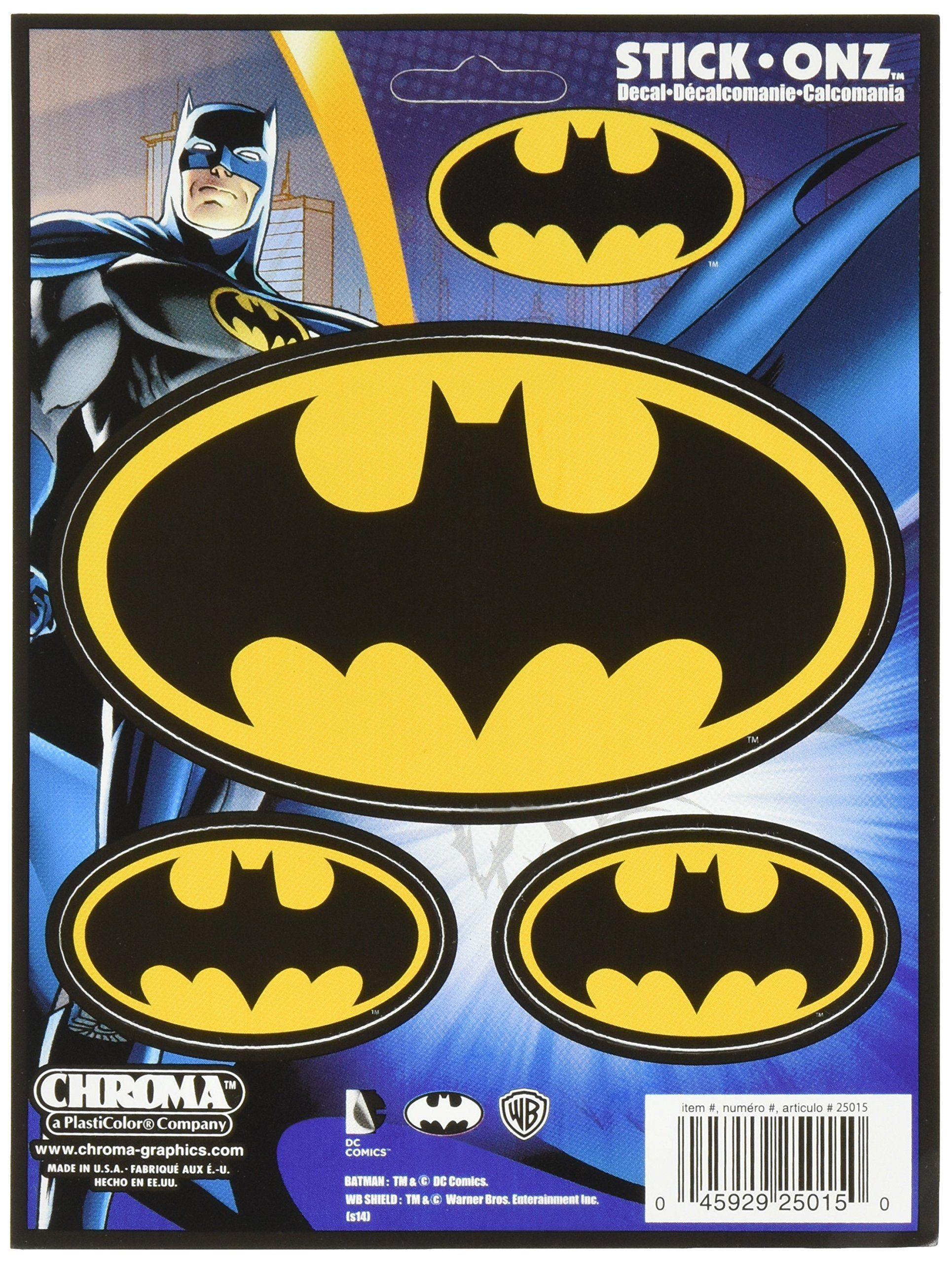 Gold and Black Batman Logo - Chroma Black and Gold 25015 Batman Logo 3pc Stick Onz