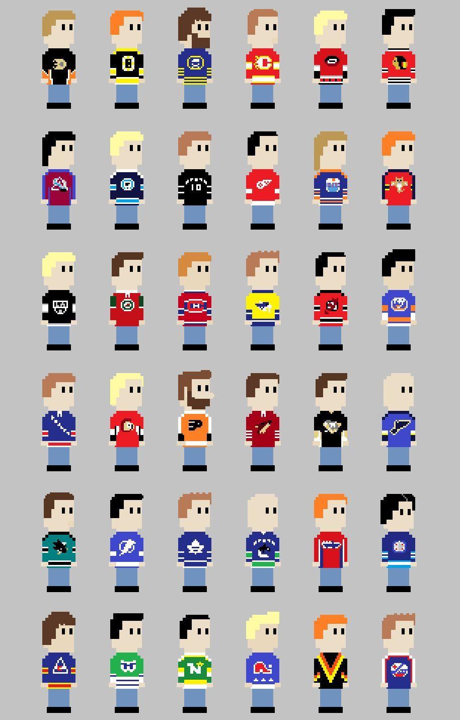Google Plus in 8 Bit Logo - 8 Bit NHL Jerseys. NHL. Pinte
