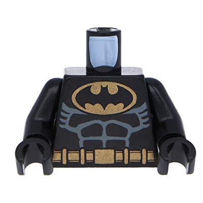 Gold and Black Batman Logo - LEGO® Torso Batman Logo in Gold Oval with Muscles and Gold Belt ...