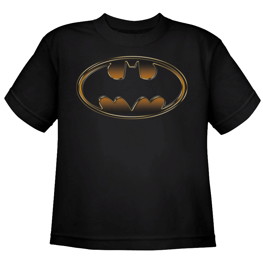 Gold and Black Batman Logo - Black and Gold Kids Classic Batman Logo T-Shirt - ZB-3449 by Dark ...