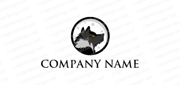 Face in Circle Logo - side profile wolf face in circle. Logo Template by LogoDesign.net