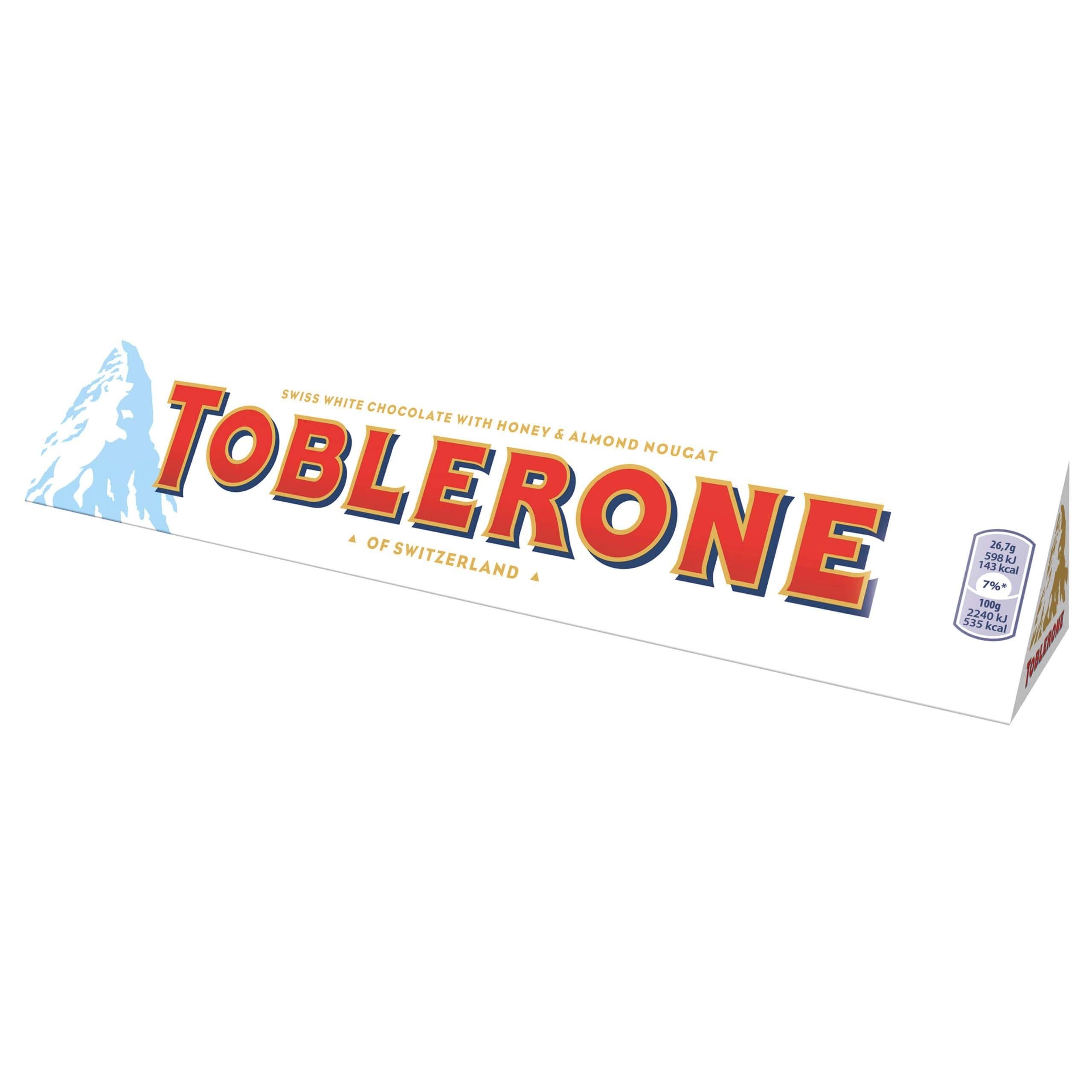 Toblerone Candy Logo - Toblerone White Chocolate Bar 360g. Cadbury Gifts Direct