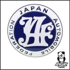 Blue Japanese Logo - CUSTOM JAF JAPAN AUTOMOBILE FEDERATION GRILL BADGE EMBLEM BLUE JDM ...