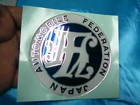 Japanese Automobile Logo - JAF Original Japan Automobile Federation Decal Sticker Video