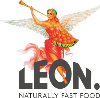 Black and White Chain Restaurant Logo - LEON, Naturally Fast Food