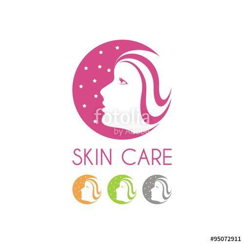 Face in Circle Logo - Crescent Moon Face Therapy Logo Design. Skin Care Spa Logo Circle