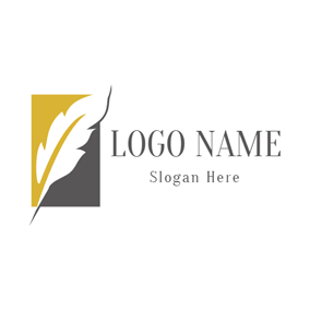 Yellow Rectangle Logo - Free Pen Logo Designs | DesignEvo Logo Maker