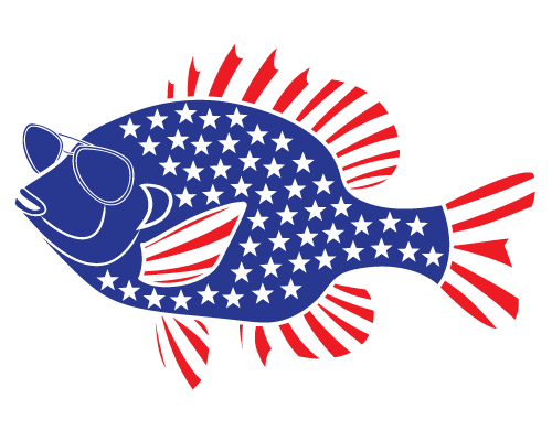 Red White Blue Fish Logo - Red, White And Bluegill T Shirt Fishing T Shirts And Cool Fly