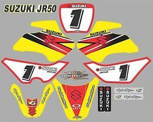 Red and Yellow Suzuki Logo - Suzuki JR50 YELLOW & RED Graphics Decals Fullset laminated stickers ...