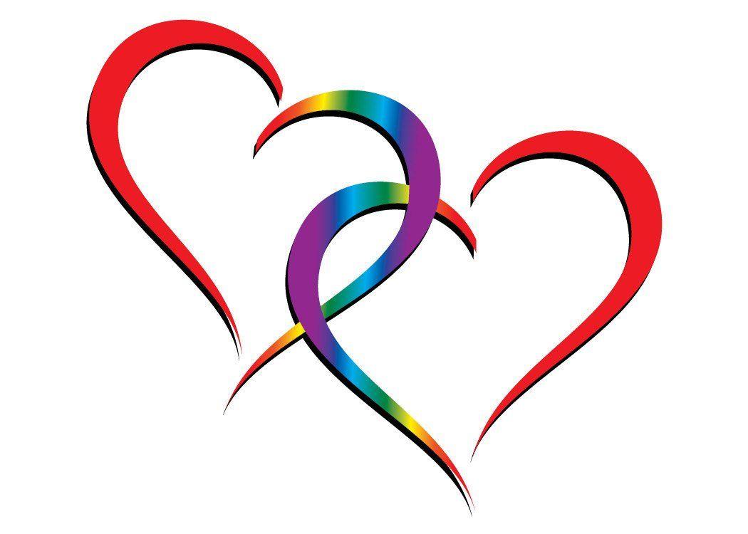 Two Hearts One Love Logo - Two hearts one love Rainbow Hearts entwined