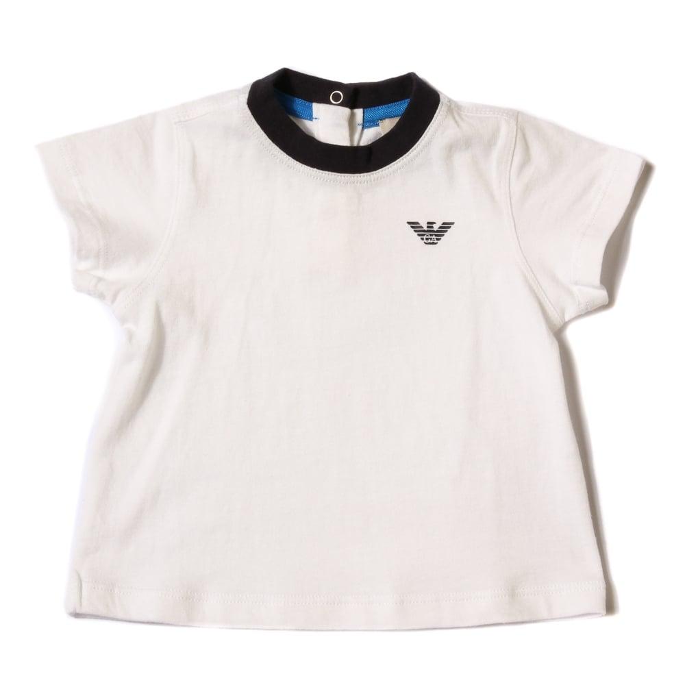 Baby Eagle Logo - Buy Armani Junior Baby White Small Eagle Logo S S Tee Shirt