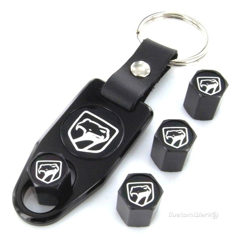 Old Viper Logo - Dodge Viper Old Style Logo Black Tire Valve Caps and Wrench Key Chain