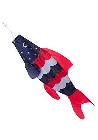 Red White Blue Fish Logo - Amazon.com : 40 Inch Patriotic Fish Windsock (3.3 Feet) Stars