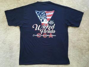 Red White Blue Fish Logo - Wicked Florida CCW Fishing USA American Flag Fish T-Shirt Tee RED ...