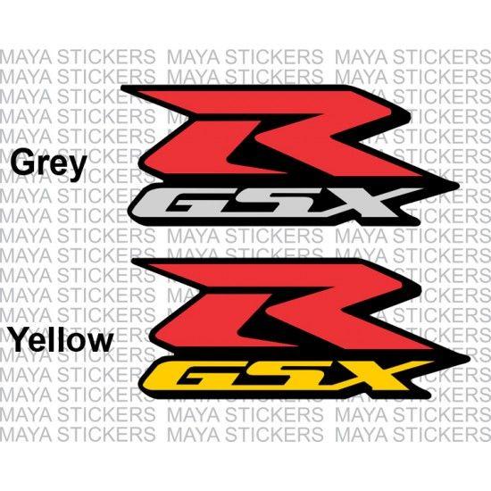 Red and Yellow Suzuki Logo - Suzuki GSXR logo stickers