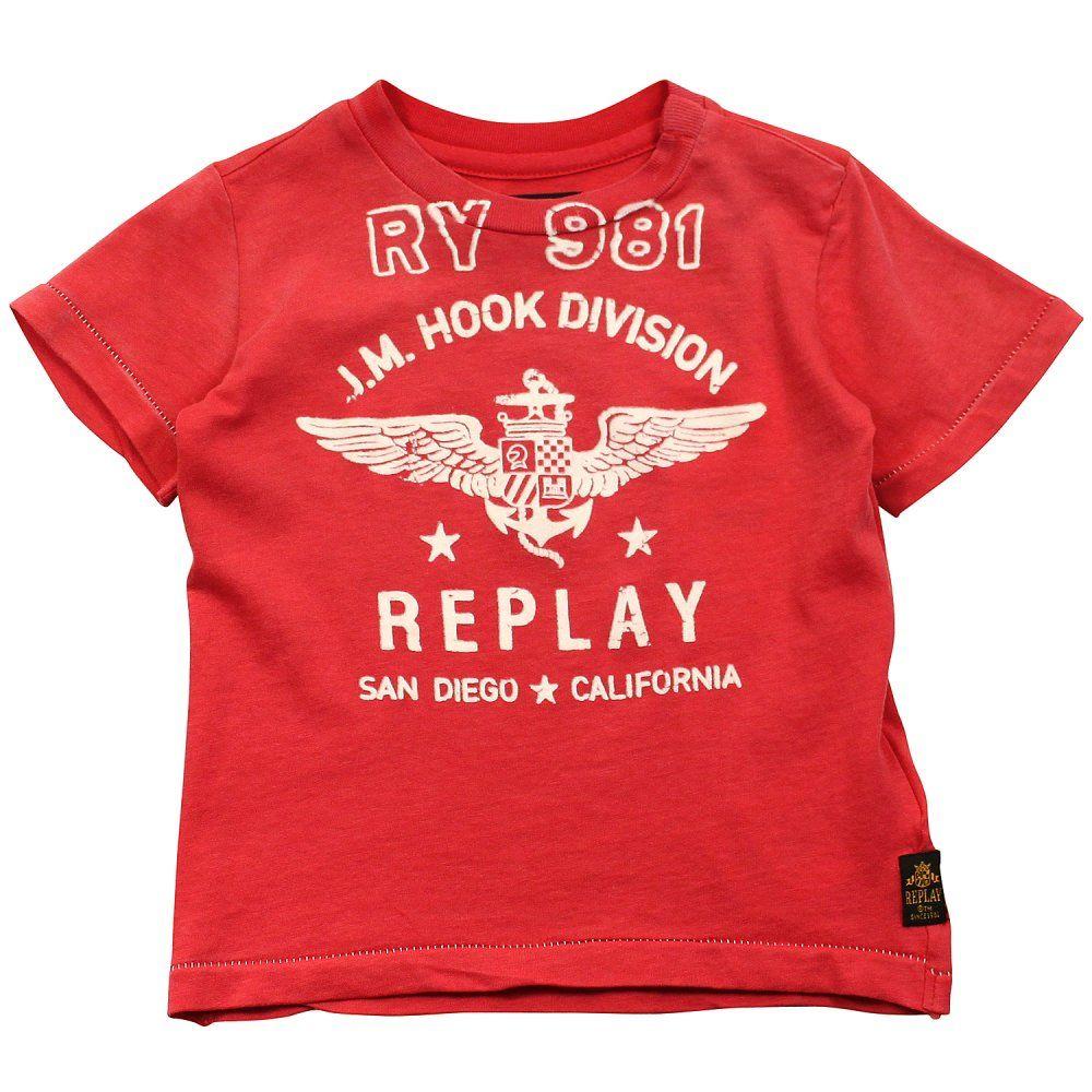 Baby Eagle Logo - Replay Eagle Logo T Shirt Red - Baby Boy from Designer Childrenswear UK