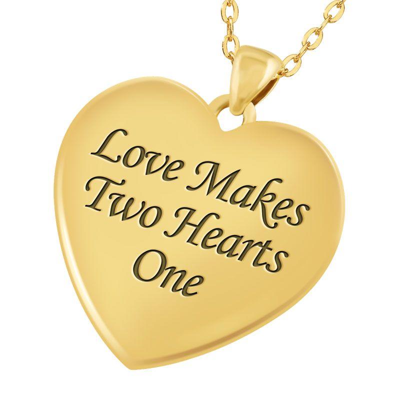 Two Hearts One Love Logo - Love Makes Two Hearts One Diamond Pendant. The Danbury Mint