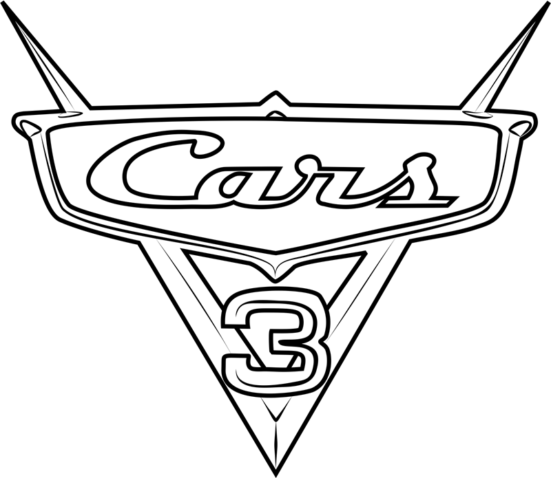 Cars 3 Logo - Cars 3 Logo Coloring Page Printable for Kids