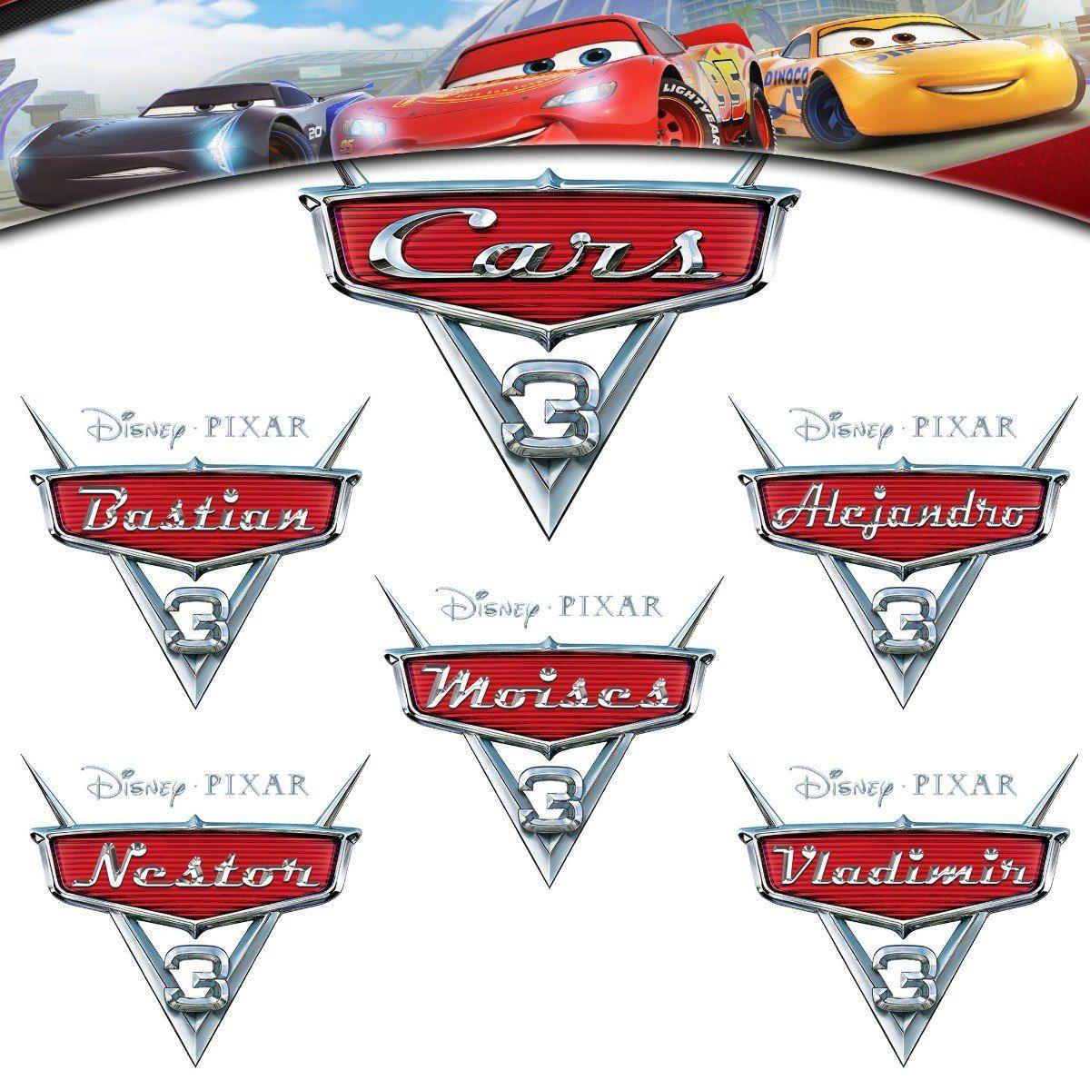 Cars 3 Logo - Logo De Cars 3 Personalizado / Topper Para Niño - $ 60.00 en Mercado