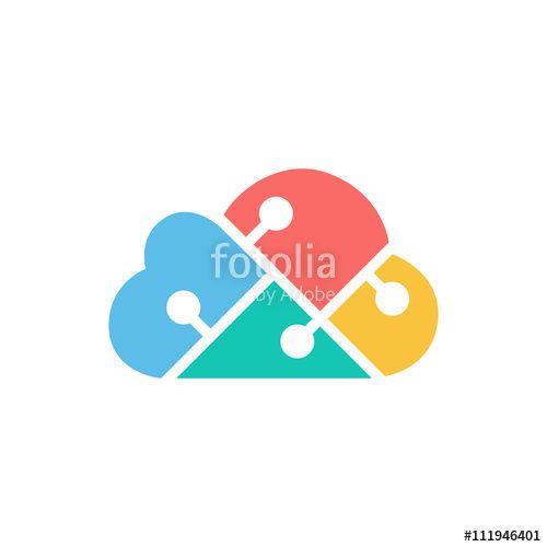 Cloud Technology Logo - Cloud computing and storage vector logo. Technology design template ...